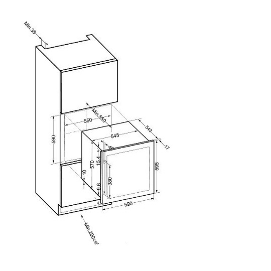 Vinoteca encastrable en columna para 33 botellas AVI63CSZF