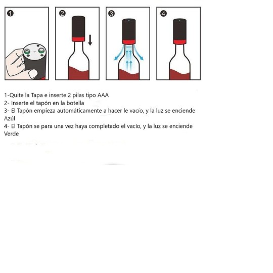 Tapón de Vacío Automático para Vino | Conservación hasta 7 Días | LED Indicador