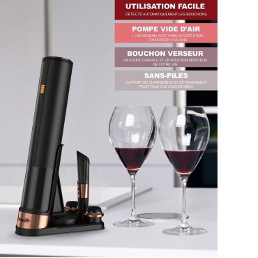 Sacacorchos eléctrico recargable con 4 accesorios Climadiff TBEVOLUTION 2