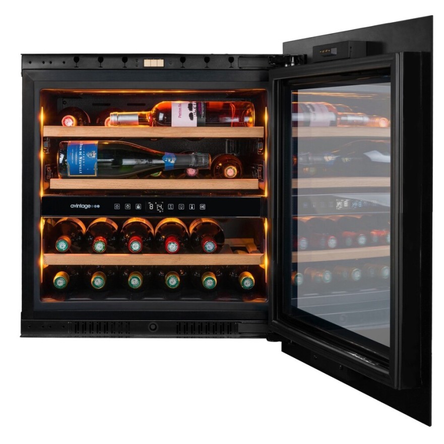 Vinoteca Negra encastrable en columna doble temperatura 24 botellas AVI60PLATINUM