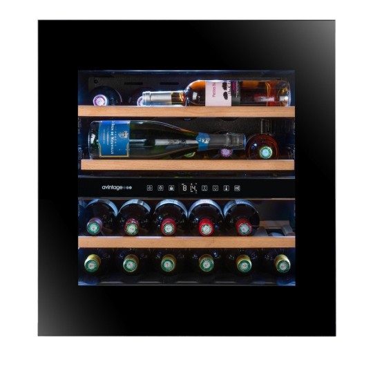 Vinoteca Encastrable columna AVI60PLATINUM - 24 Botellas y Doble Zona de Temperatura