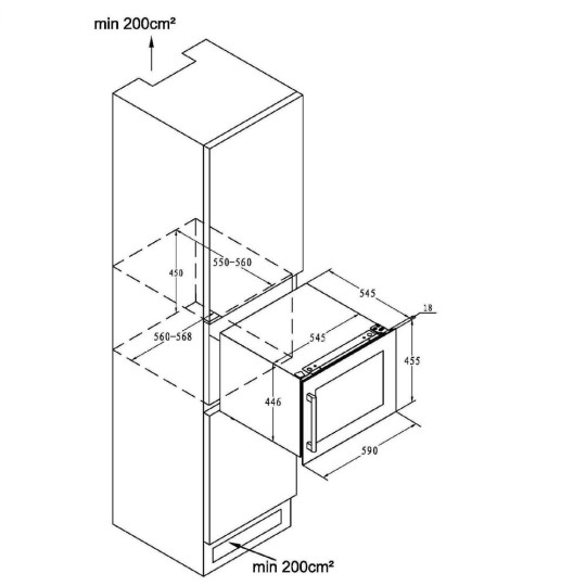 Vinoteca Encastrable en Columna 28 Botellas Climadiff CBI28S1B - Diseño y Conservación Óptima