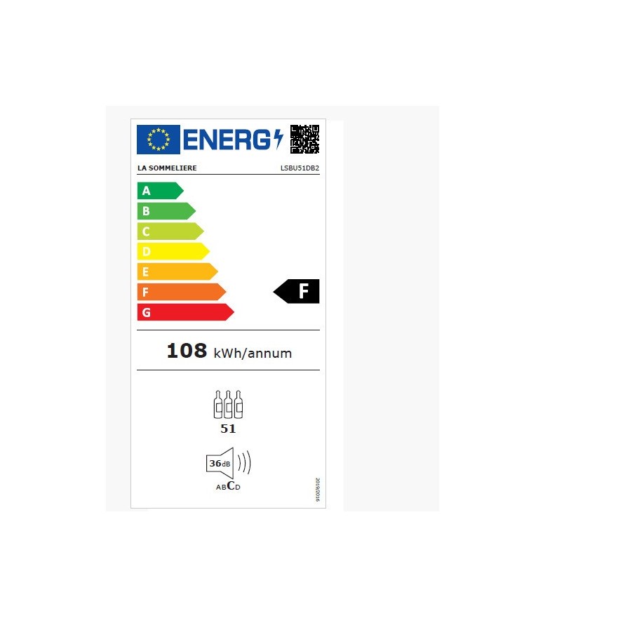 Vinoteca encastrable bajo encimera 51 botellas LSBU51DB2  doble zona temperatura