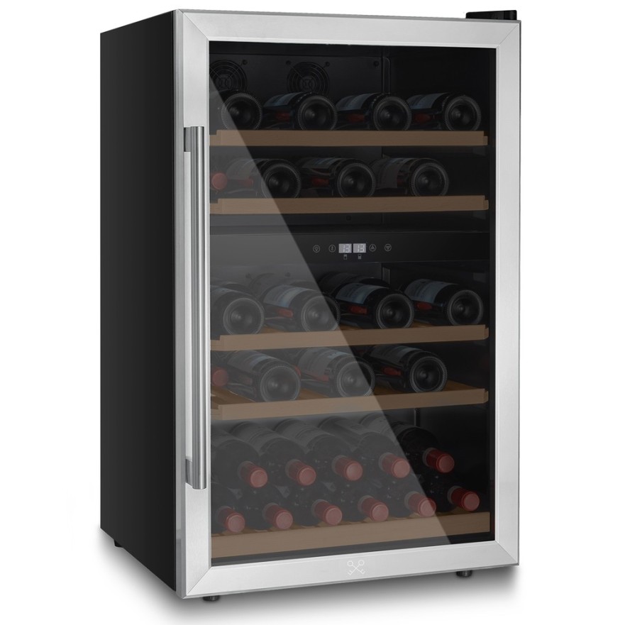 Vinoteca Compresor 53 Botellas Les Petits Champs CAVCD53 - Doble Temperatura y Acero Inoxidable