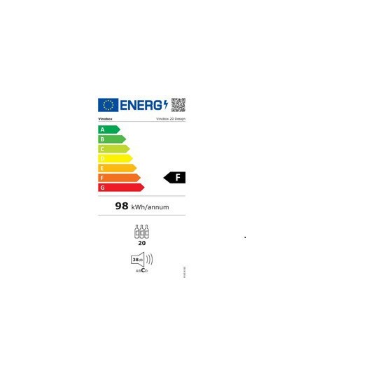 Vinoteca encastrable negra bajo consumo para 20 botellas Vinobox 20 Design