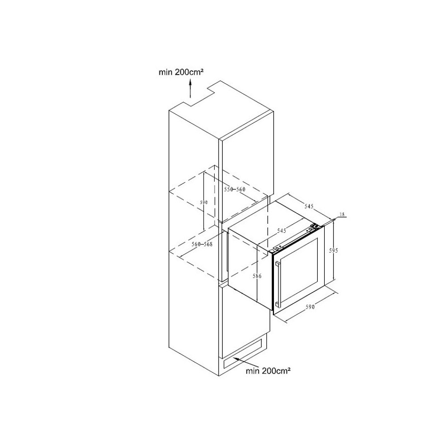 Vinoteca Encastrable La Sommeliere LSBI36BDZ – 36 Botellas, Doble Zona de Temperatura