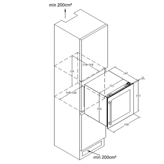 Vinoteca Encastrable La Sommeliere LSBI36BDZ – 36 Botellas, Doble Zona de Temperatura