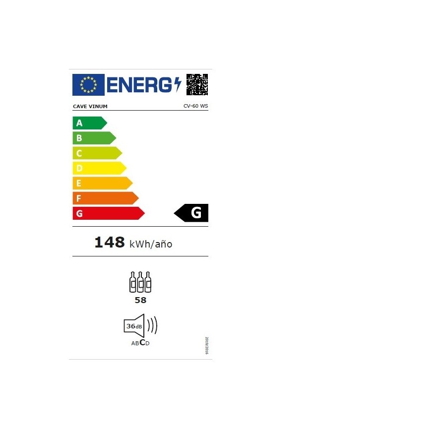 Vinoteca Negra Cave Vinum 60 Botellas CV-60 WS - Compresor y Baldas de Madera