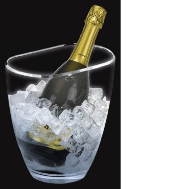 Cubitera Eclipse Bucket con Base LED - 1 Botella - Transparente