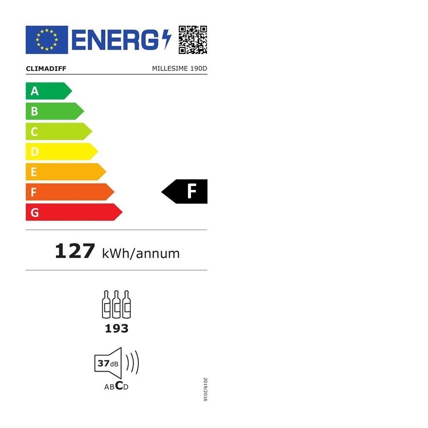 Vinoteca Climadiff MILLESIME190DB - 193 Botellas - 2 Zonas de Temperatura