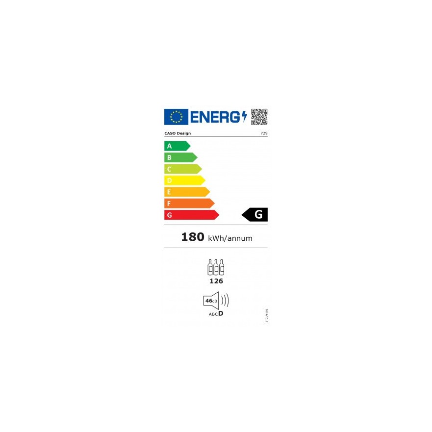 Vinoteca Negra Caso Design WineExclusive 126 Smart - 126 Botellas - 2 Zonas Inteligentes