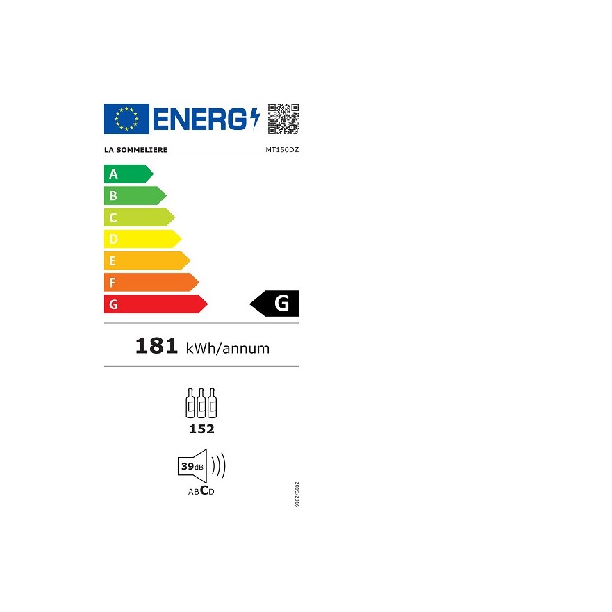 Vinoteca La Sommelière MT150DZ – 152 Botellas, Doble Zona, Encastrable o Libre Instalación
