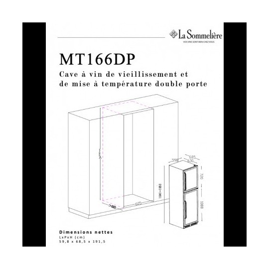 Vinoteca La Sommelière MT166DP – 172 Botellas - doble puerta