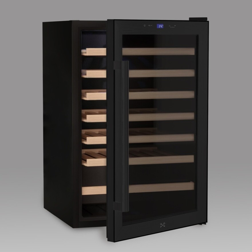 Vinoteca Negra Les Petits Champs 48 Botellas - Compresor y Baldas de Madera