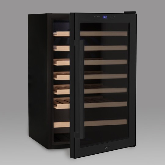 Vinoteca Negra Les Petits Champs 48 Botellas - Compresor y Baldas de Madera