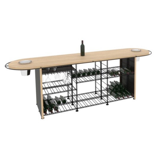 Mueble mostrador para degustación de vino con capacidad para 432  botellas - Comptoir Dégustation
