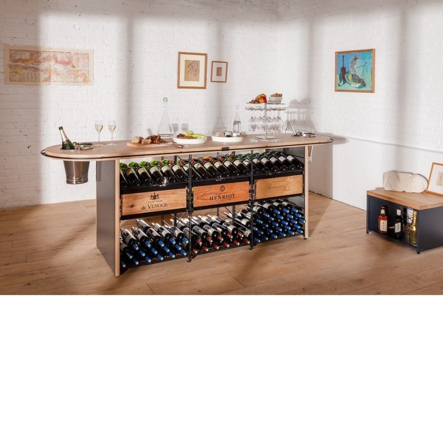 Mueble Mostrador para Degustación de Vino - Comptoir Dégustation - 432 Botellas