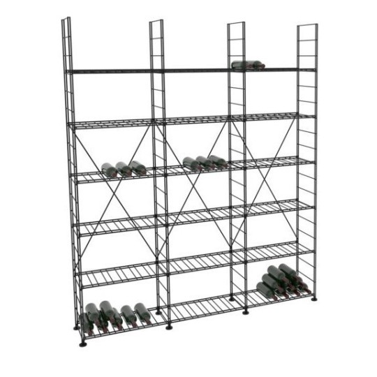 Estantería de vino fabricada en acero para 594 botellas de vino