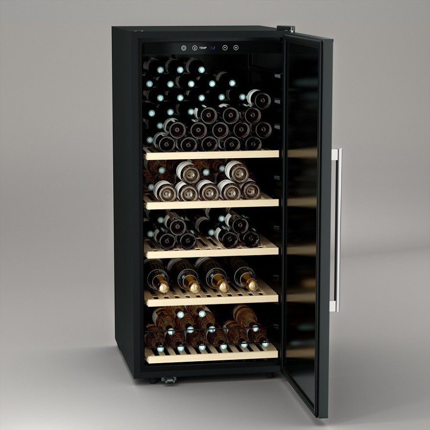 Vinoteca CAVIST140 – 140 Botellas, Puerta Opaca, Bajo Consumo, Sistema Antivibración
