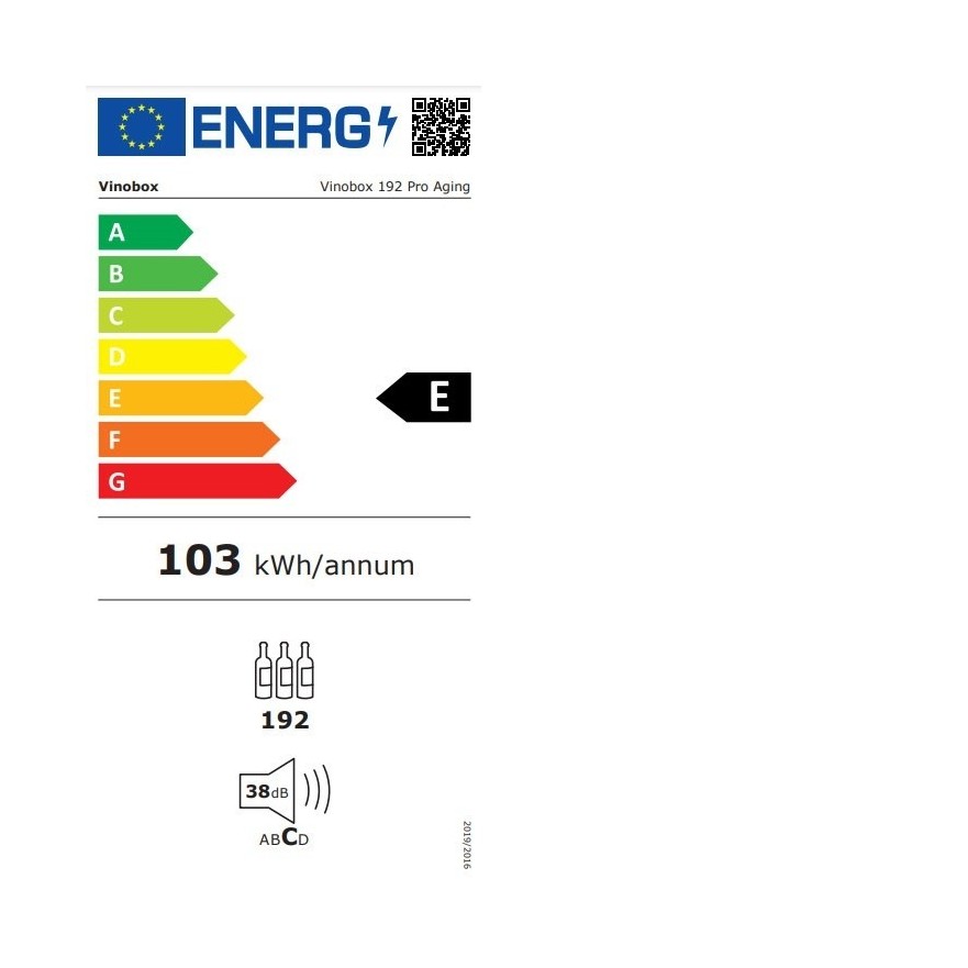 Vinoteca 192 Pro Aging – Conservación y Envejecimiento, 192 Botellas, Puerta Opaca