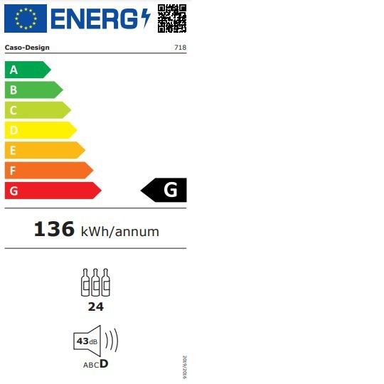 Vinoteca Caso Design WineExclusive 24 Smart – 24 botellas, 2 zonas, Wi-Fi, compresor ECO