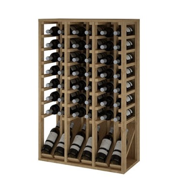 Botellero de Madera de Pino EX2092 – 48 Botellas, Color Roble Claro