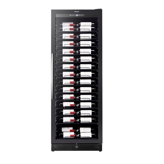 Vinoteca para 116 botellas con baldas para exposición CVG 116CF
