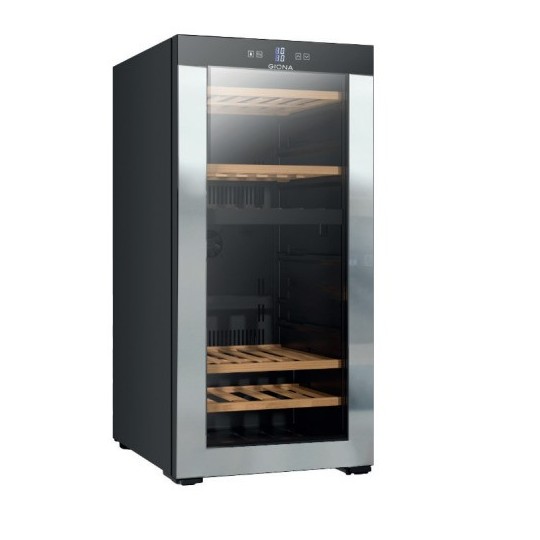 Vinoteca compresor 66 botellas baldas de madera 2 zonas temperatura CVG 66CF 2T