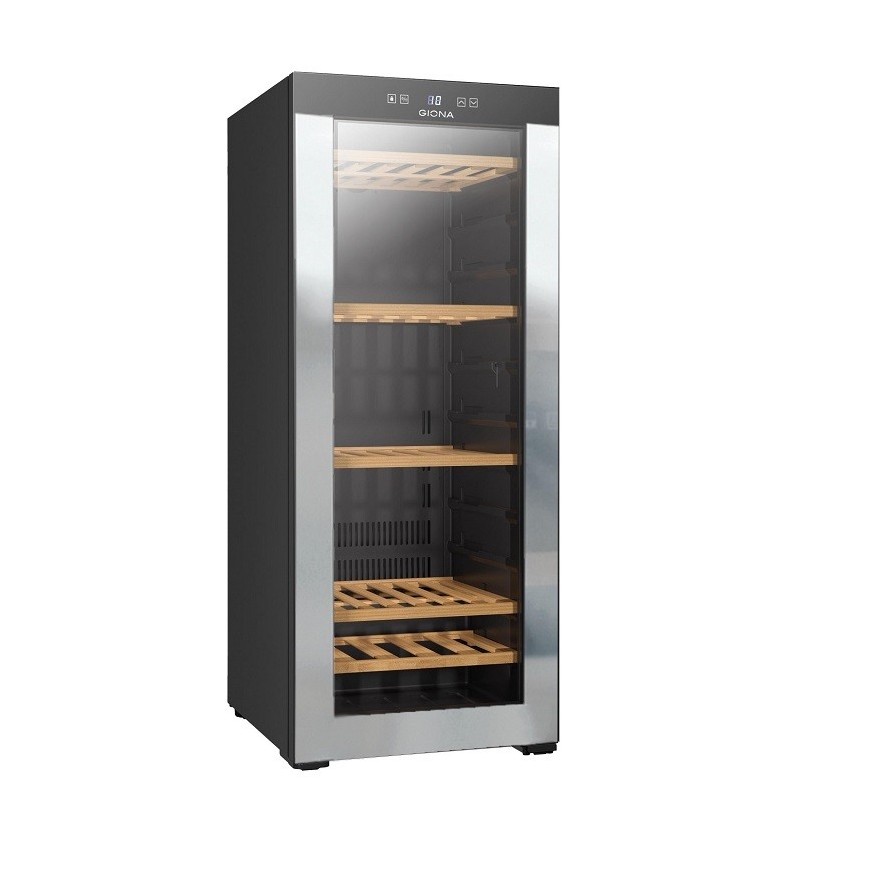Vinoteca compresor 80 botellas baldas de madera CVG 80CF