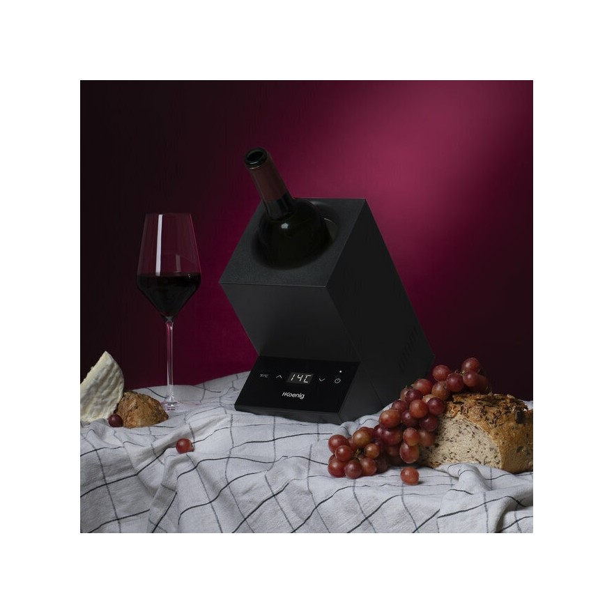 Enfriador de vino H.Koenig LVX26 – 1 botella, temperatura regulable (5°C-18°C)