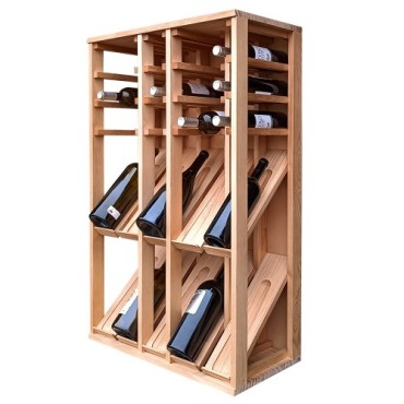 Botellero para 25 Botellas Godello EX2096 – Pino Tratado, Color Roble Claro