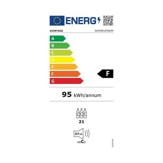 Vinoteca Encastrable Avintage AVI45PLATINUM – 21 Botellas, Conectividad Vinotag® y Diseño Negro