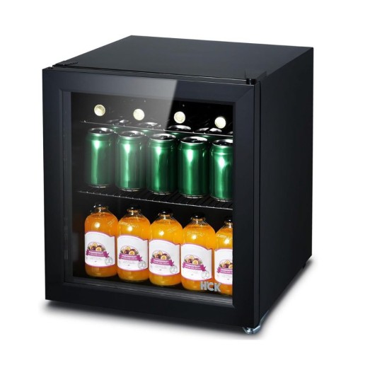 Nevera Pequeña CF-46-B – Expositor de Bebidas, 48L, Negro