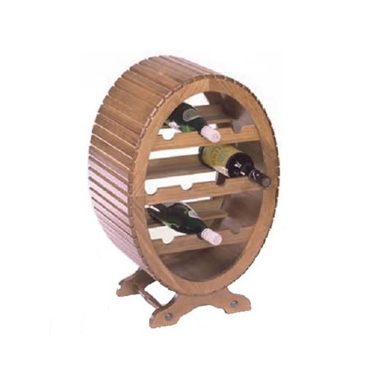 Botellero Oval Pequeño 10 Botellas | Madera Artesanal Decorativa