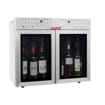 Dispensador de Vino por Copas La Sommelière DVV6SS – 6 Botellas, Multitemperatura, Color Plata