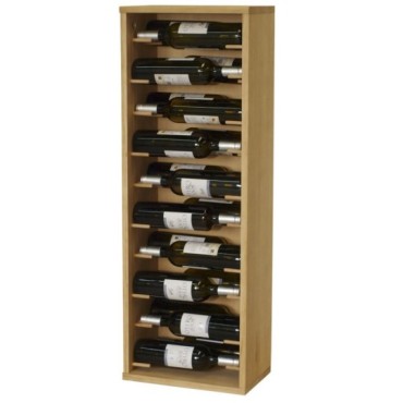Botellero de Pared EX9222 – 20 Botellas, Modular, Roble Claro, Madera y Aluminio