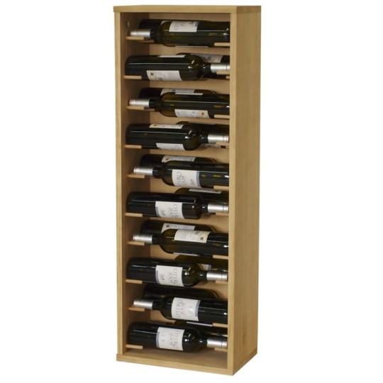 Botellero de Pared EX9222 | 20 Botellas, Roble Claro, Modular, Madera y Aluminio