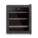 Vinoteca negra pequeña compresor baldas de madera 15 botellas CAVCB15