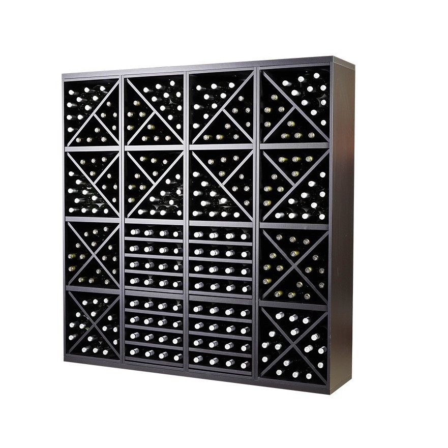 Botellero Merlot Composición 654041 | Modular 168x174 cm en Negro Soft