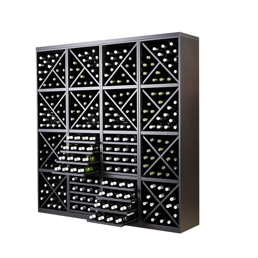 Botellero Merlot Composición 654041 | Modular 168x174 cm en Negro Soft