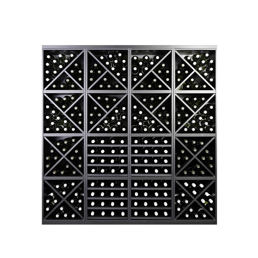 Botellero Merlot Composición 654041 | Modular 168x174 cm en Negro Soft
