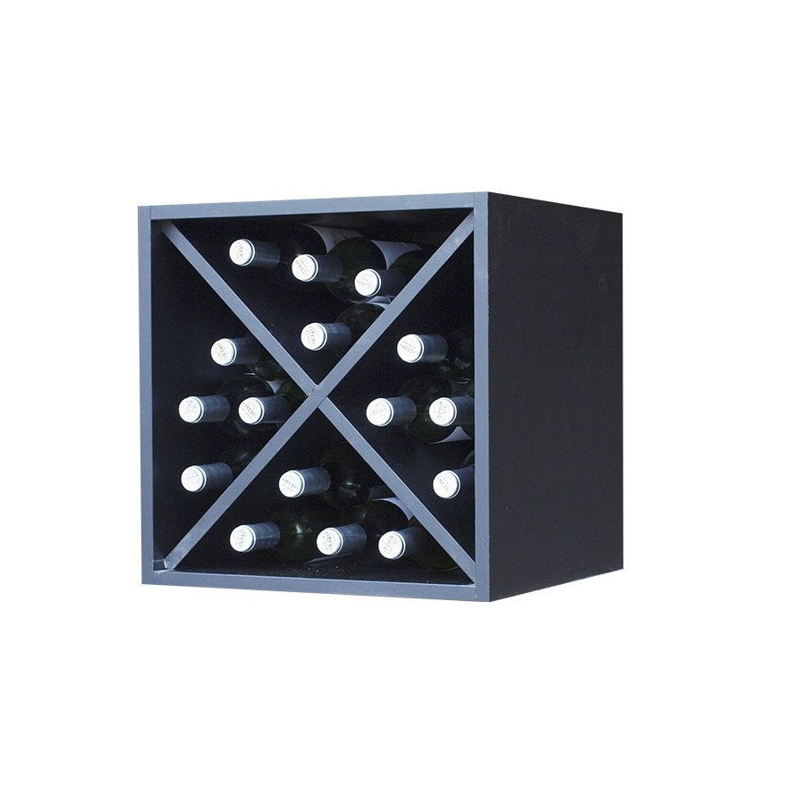Botellero Merlot 610016 para 16 Botellas | Modular Compacto Negro Soft