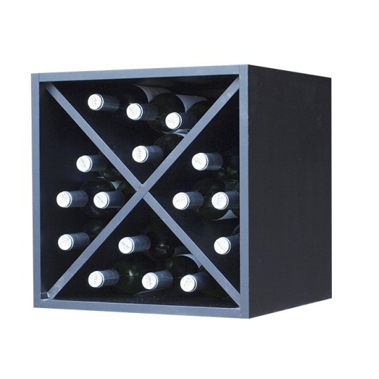 Botellero Merlot 610016 para 16 Botellas | Modular Compacto Negro Soft