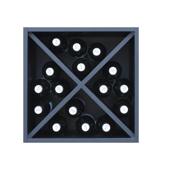 Botellero Merlot 610016 para 16 Botellas | Modular Compacto Negro Soft