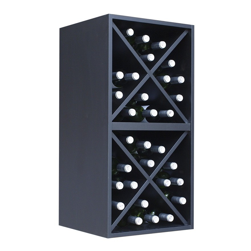 Botellero Merlot 621616 para 32 Botellas | Modular Horizontal Negro Soft