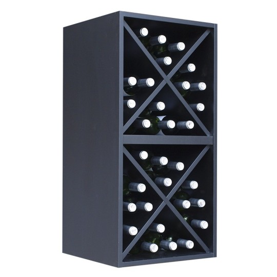 Botellero Merlot 621616 para 32 Botellas | Modular Horizontal Negro Soft