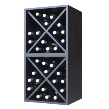 Botellero Merlot 621616 para 32 Botellas | Modular Horizontal Negro Soft 2