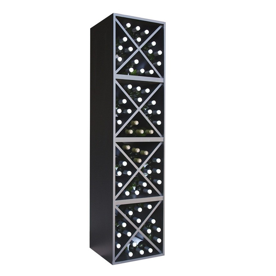 Botellero Merlot 641616 para 48 Botellas | Modular Vertical Negro Soft