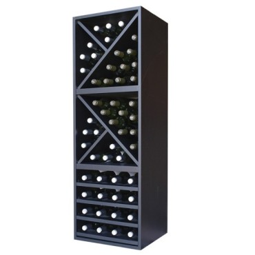 Botellero Merlot 634015 para 48 Botellas | Modular Vertical Negro Soft