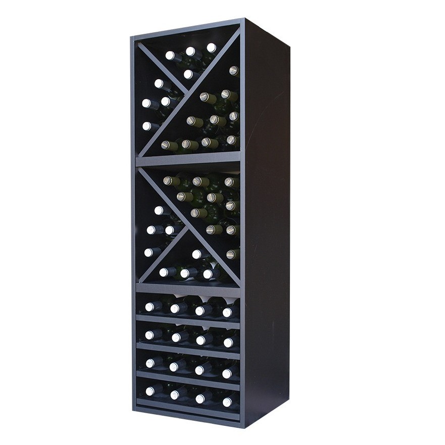 Botellero Merlot 634015 para 48 Botellas | Modular Vertical Negro Soft